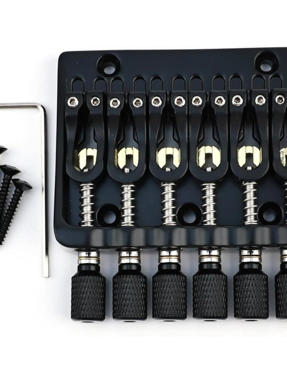 6 String Guitar Zinc Alloy Headless Fixed Bridge Knobs Matte Black Tremolo Syste